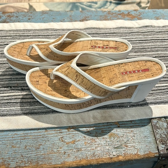 Prada Cork Platform Wedges - Size 9.5 - Picture 2 of 6